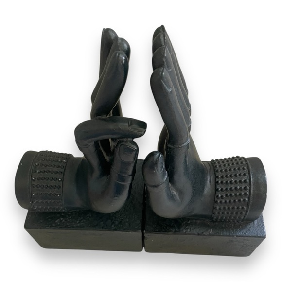Buddha Hand Bookends – Mudra Statue, 9” Zen Decor, Yoga Meditation Shelf Decor - Picture 9 of 9